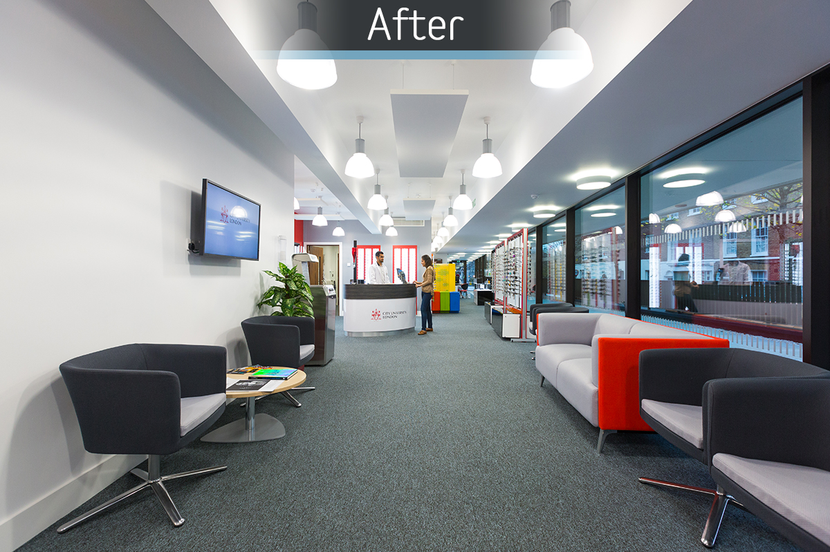 City London University, commercial Interior design and refurbishment by Mewscraft
