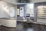 Richard Stent Opticians dispensing/waiting area after commercial Interior design and refurbishment by Mewscraft 