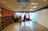 Harrold Opticians before commercial Interior design and refurbishment by Mewscraft 