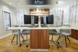 Linklaters Opticians dispensing desk after commercial Interior design and refurbishment by Mewscraft