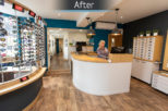 Opticians reception area refurbishment and bespoke joinery by Mewscraft 