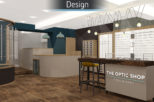 Rustic Interior design proposal for opticians by Mewscraft 