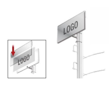 Snap In Signboard for exchangeable logo